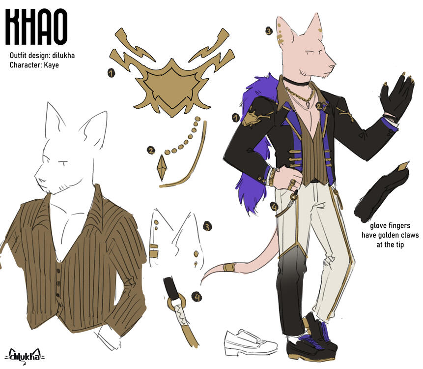 outfit reference sheet for @TheKayeMP (twt)